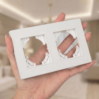 Ramka podwójna PC szczotkowane biała P51-2 Loft Line 