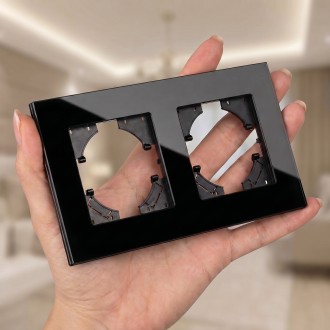 Ramka podwójna szkło hartowane  czarna G50-2 Loft Line  