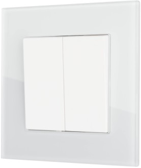 Włącznik podwójny schodowy bez ramki biały WSA009 Loft Line 