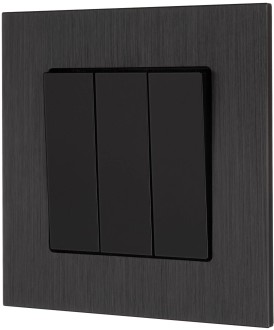 Włącznik potrójny schodowy bez ramki czarny WSA012 Loft Line  