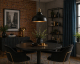 Lampa Rustic czarna w eleganckim salonie.png