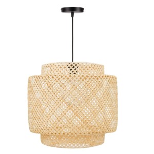 Lampa wisząca BOHO bambusowa czarna 38cm TH06