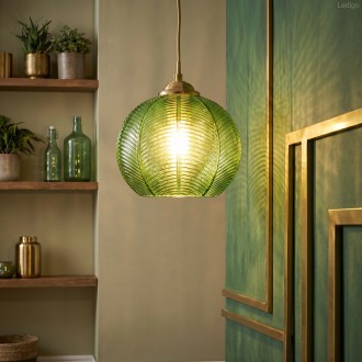 Lampa wisząca sufitowa szklana JOY zielona