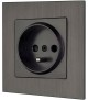 Gniazdo z uziemieniem w ramce aluminiowej GREY.jpg