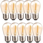 Pakiet 10szt żarówka LED E27 S14 0,5W amber girlandowa
