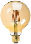 Żarówka E27 G120 DEKORACYJNA KULA LED 6W Amber
