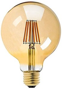 Żarówka E27 G120 DEKORACYJNA KULA LED 6W Amber