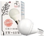 Żarówka LED kulka E14 8W=60W Ciepła