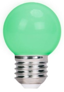 Żarówka LED E27 G45 2W girlandowa zielona 5 sztuk