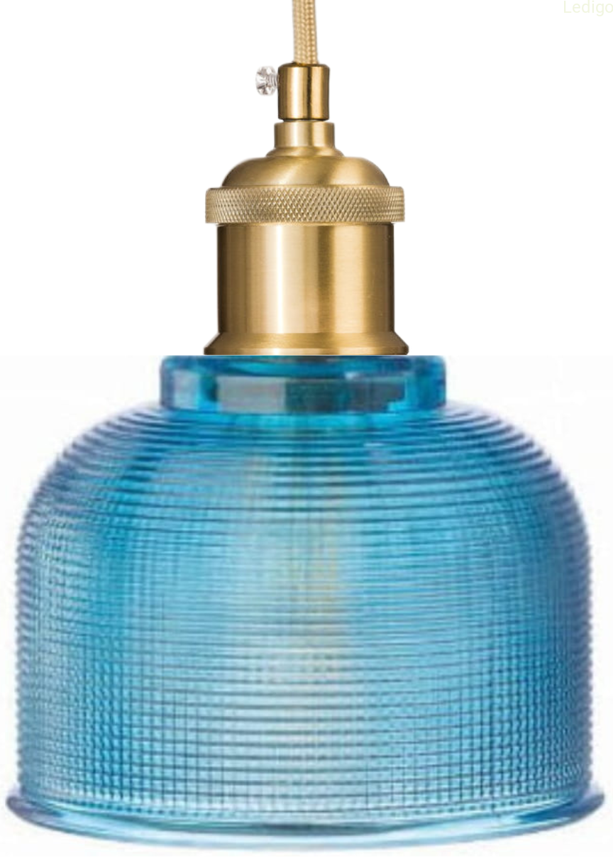 Lampa wisząca sufitowa szklana BELL niebieska