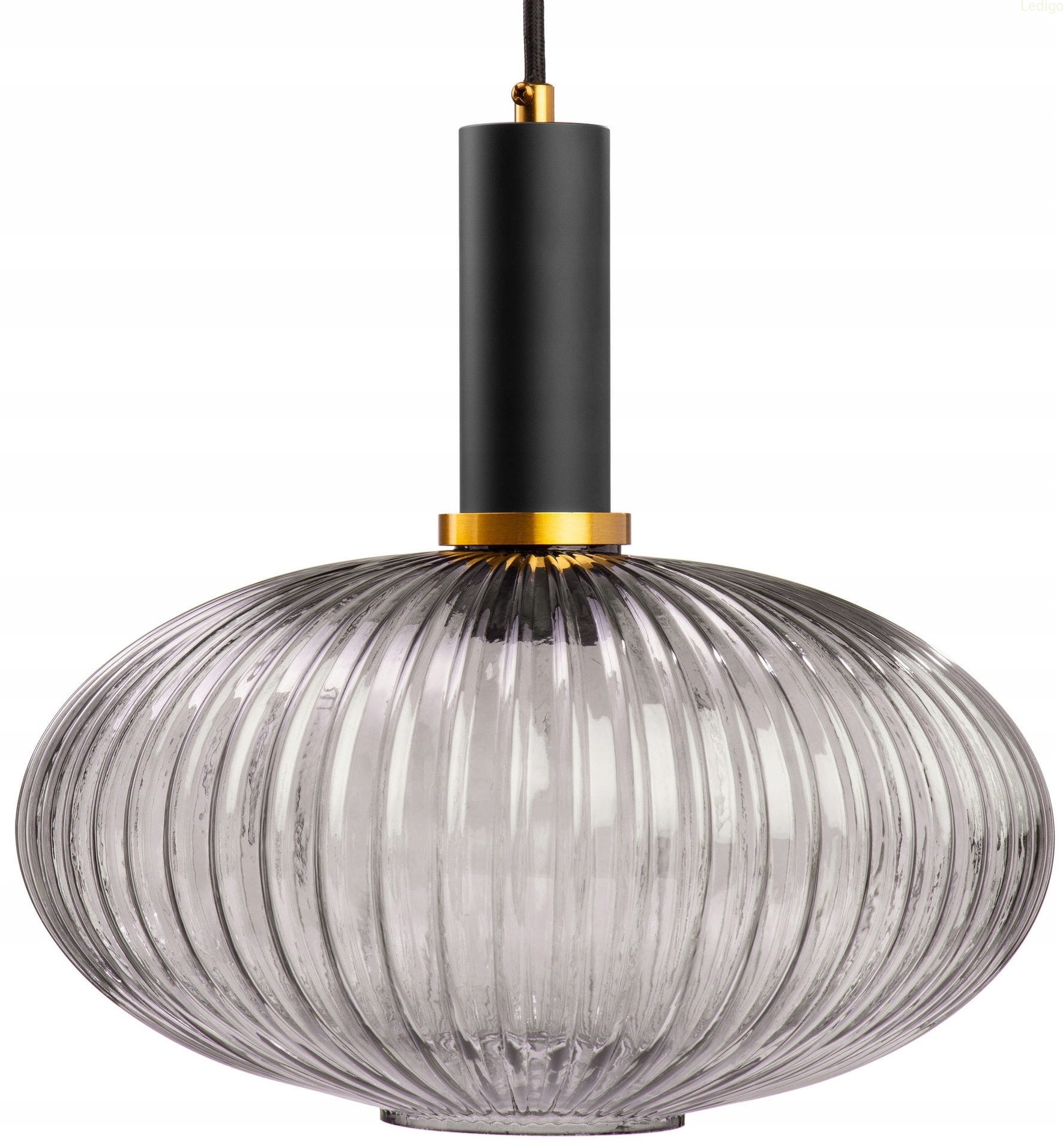 Lampa wisząca szklana MODERNA grafitowa szara DUŻA
