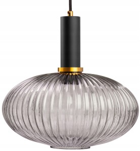 Lampa wisząca szklana MODERNA grafitowa szara DUŻA