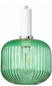 Lampa wisząca szklana MODERNA zielona biała zawieś