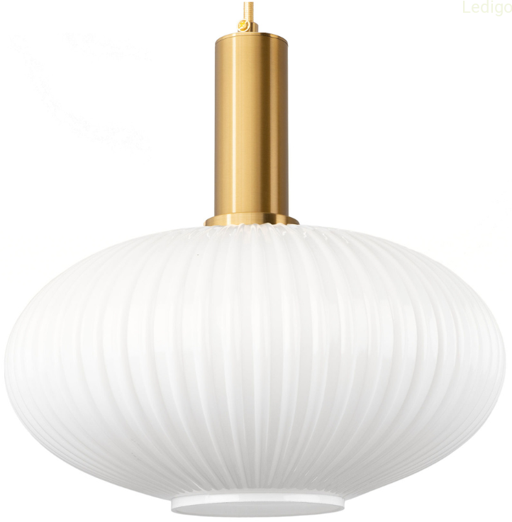 Lampa wisząca szklana MODERNA duża złota mleczna