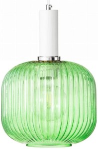 Lampa wisząca szklana MODERNA zielona biała zawieś