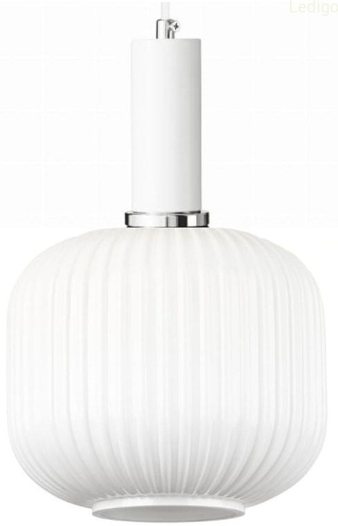 Lampa wisząca szklana MODERNA mleczna biała zawieś