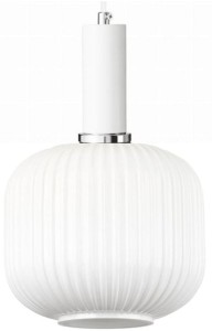 Lampa wisząca szklana MODERNA mleczna biała zawieś