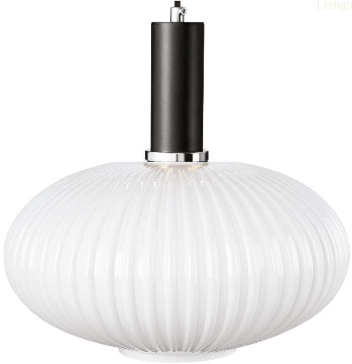 Lampa wisząca szklana Torino duża mleczna czarna zawieś