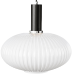 Lampa wisząca szklana MODERNA duża mleczna czarna zawieś