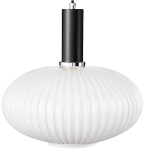 Lampa wisząca szklana MODERNA duża mleczna czarna zawieś