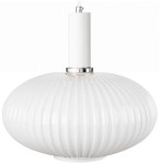 Lampa wisząca szklana MODERNA duża mleczna biała zawieś