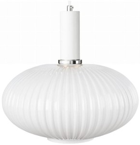 Lampa wisząca szklana MODERNA duża mleczna biała zawieś