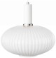Lampa wisząca szklana MODERNA duża mleczna biała zawieś