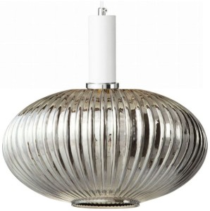 Lampa wisząca szklana MODERNA duża lustrzana grafitowa biała zawieś