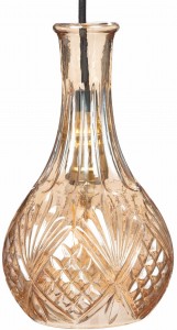 Lampa wisząca szklana kryształowa podłużna karafka AMBER