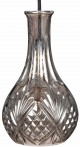 Lampa wisząca szklana kryształowa podłużna karafka GRAFIT szara, szkło dymione, glamour