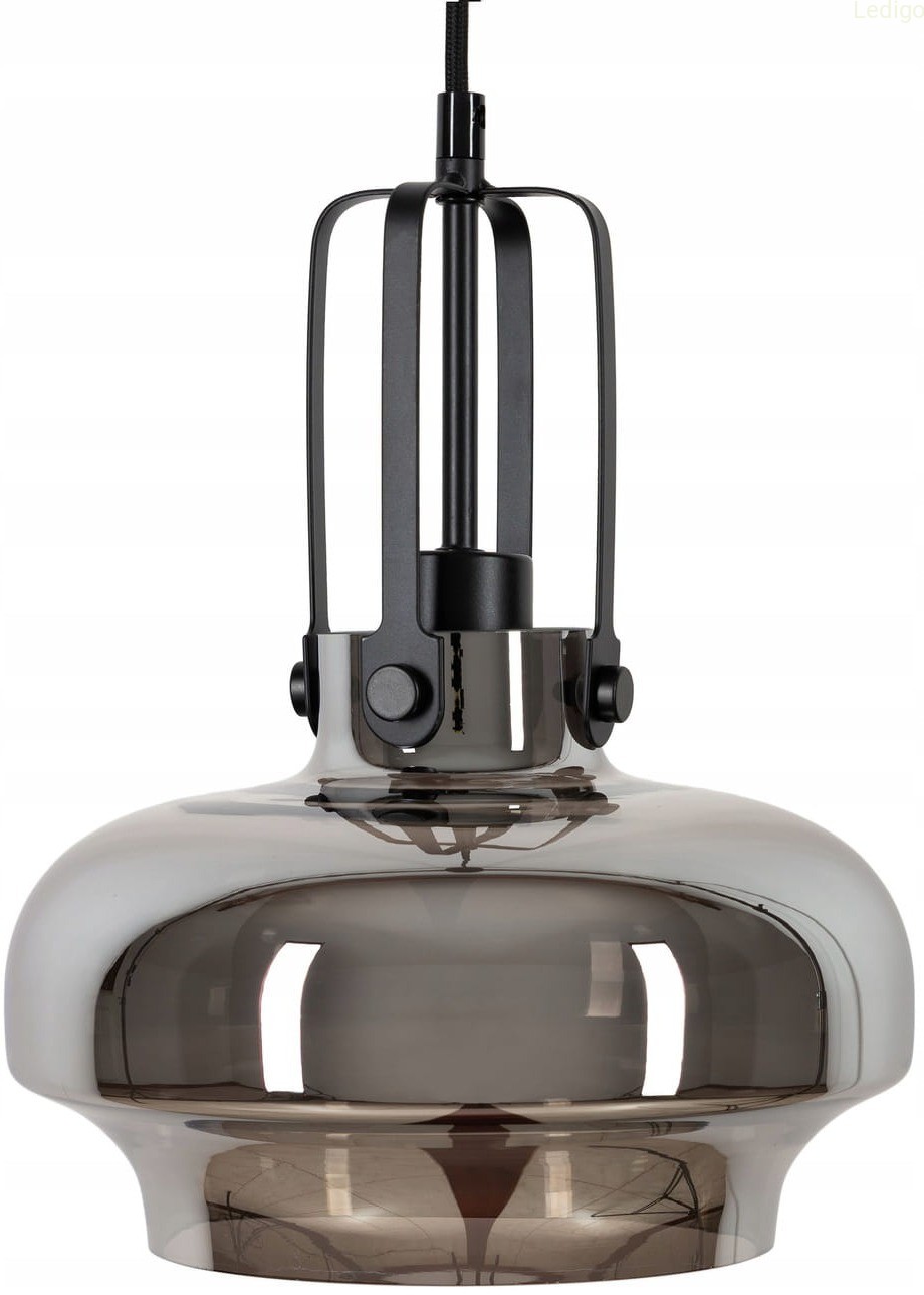 Lampa wisząca szklana szara lustrzana Asana