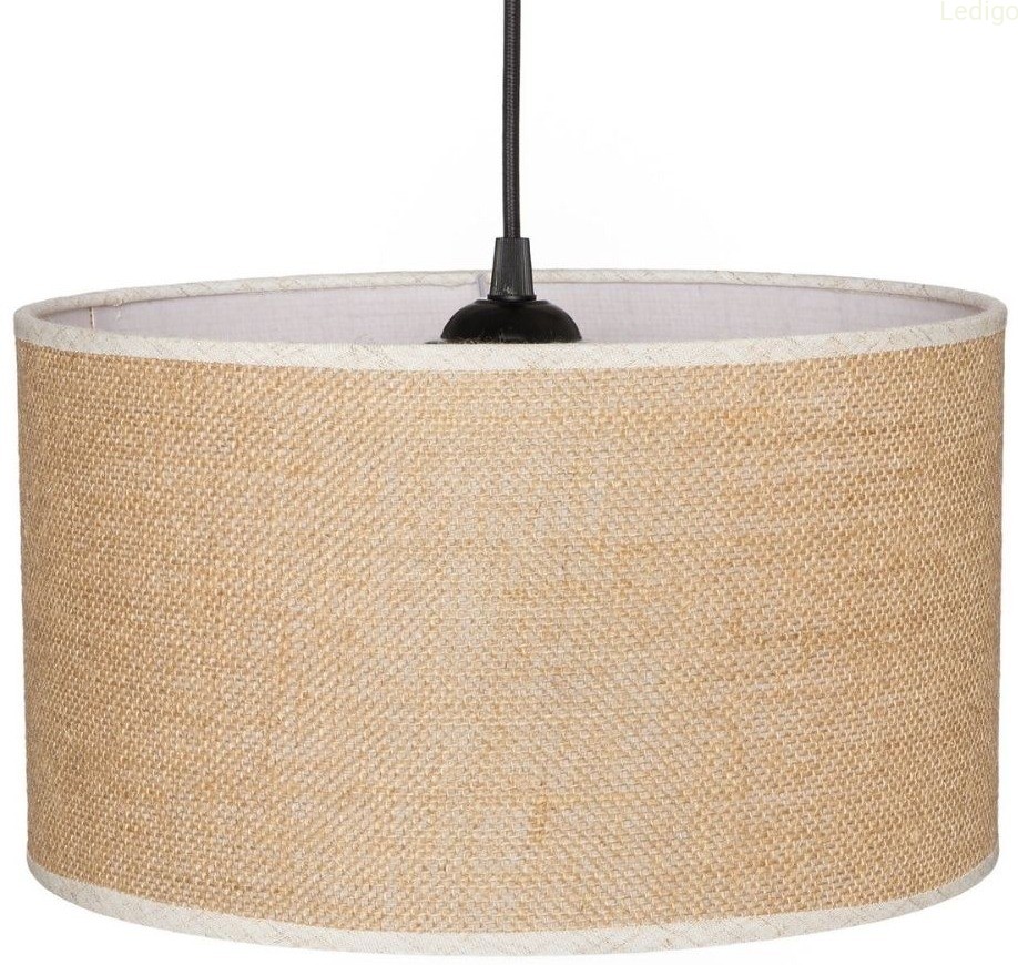 Lampa wisząca czarna  z abażurem BOHO juta walec 30cm ZLA7230 główne.jpg