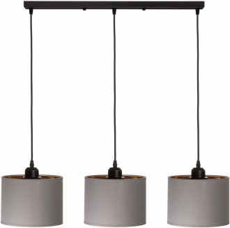 Lampa wisząca listwa potrójna Oro szara