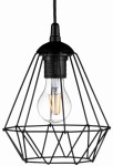Lampa wisząca loft druciana DIAMENT Black