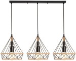 Lampa wisząca loft listwa potrójna GEO S BOHO sznur juta