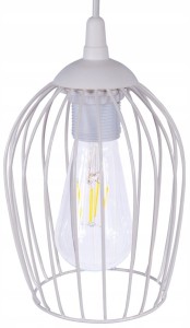 Lampa wisząca sufitowa OWAL LOFT druciana biała