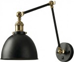 Kinkiet metalowy regulowany czarny antic  brass Rustic z włącznikiem