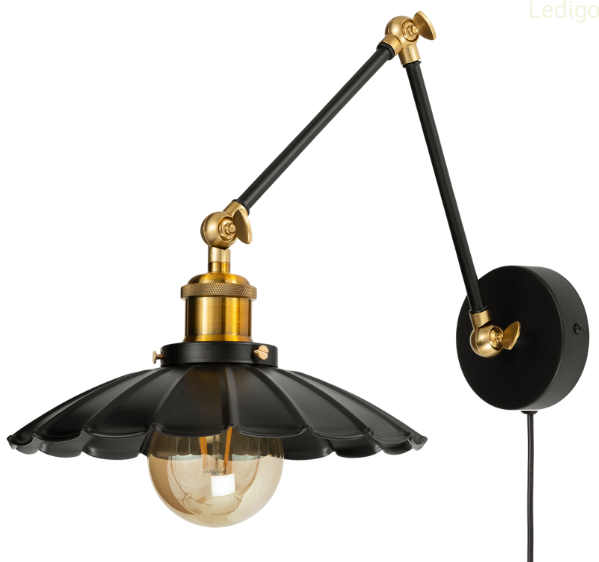 Kinkiet metalowy regulowany Retro Lamina z kablem