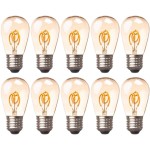 Pakiet 10sztuk żarówka LED E27 S14 0,5W amber girlandowa spirala