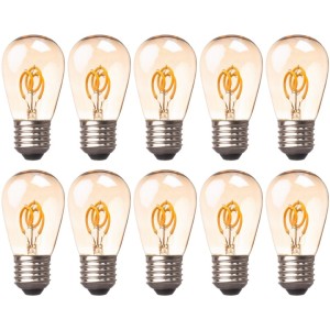 Pakiet 10sztuk żarówka LED E27 S14 0,5W amber girlandowa spirala