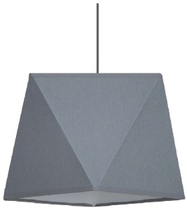 Lampa wisząca DUŻA z abażurem Diament  Szara