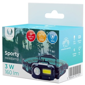 Latarka czołowa LED Sporty XP-E 3W + COB 3W 160lm 