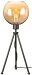 Lampa stojąca czarna NEPTUN Mini z kula amber venus