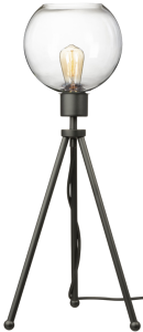 Lampa stojąca czarna NEPTUN Mini z kula clear venus