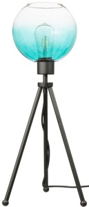 Lampa stojąca czarna NEPTUN Mini z kula turkus venus 