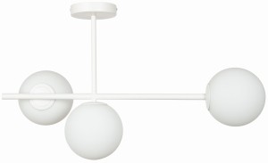 Lampa sufitowa Milano biała potrójna mleczne kule 