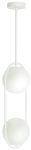 Lampa wisząca biała Milano Ring podwójna mleczne kule 
