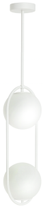 Lampa wisząca biała Milano Ring podwójna mleczne kule 
