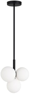 Lampa wisząca czarna Milano Bubbles mleczne kule  