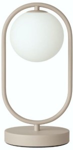 Lampka nocna stołowa elegancka beżowa kaszmirowa Milano Ring